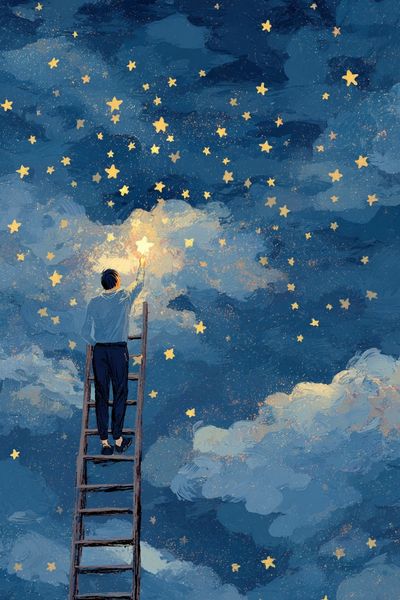 Stairway to the Stars Illustration Poster. poster print