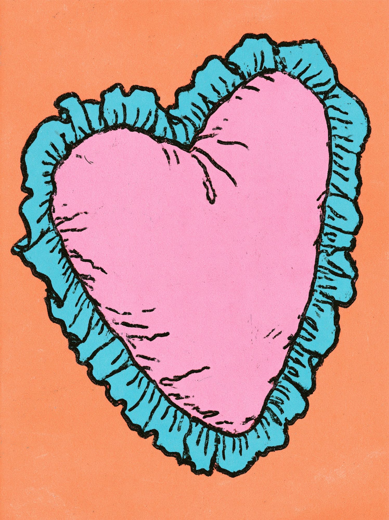 Pink Heart Illustration Poster. poster detail