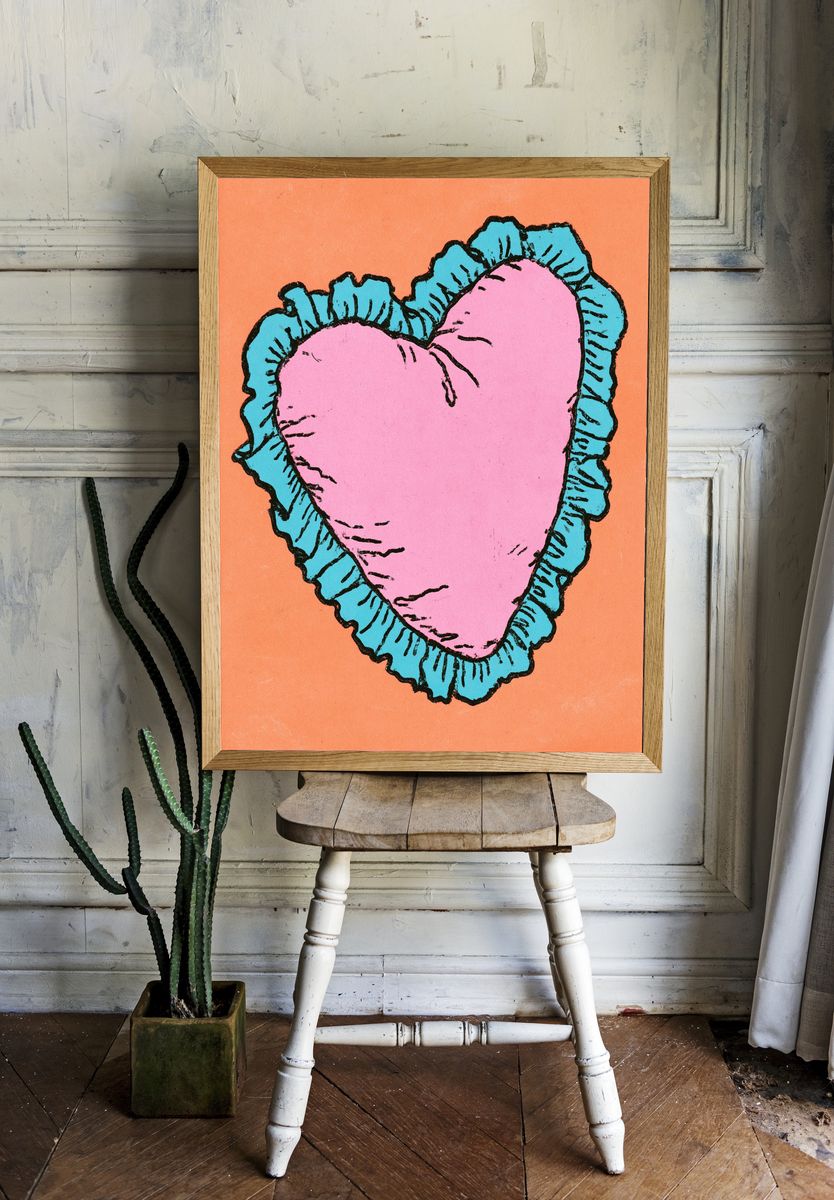 Pink Heart Illustration Poster. room preview