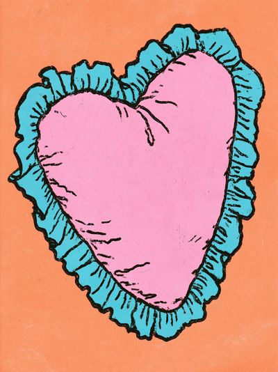 Pink Heart Illustration Poster. poster print