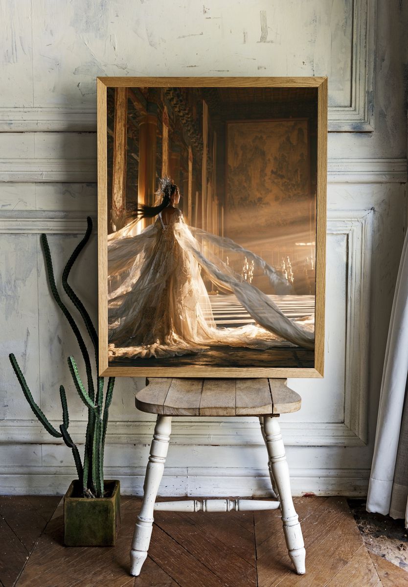 Ethereal Gown Hall Poster. — room view 1