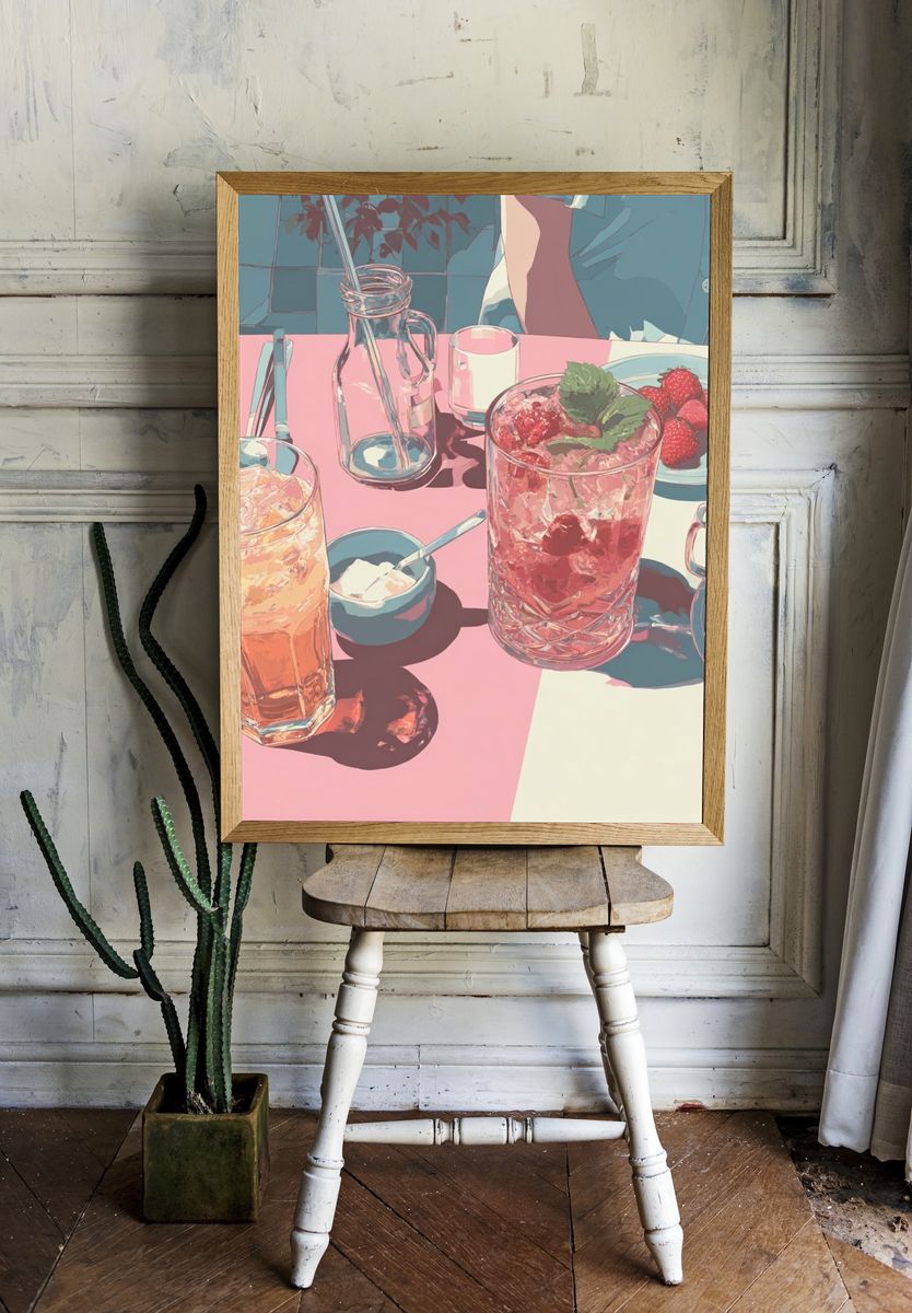 Pastel Brunch Table Illustration Poster room preview