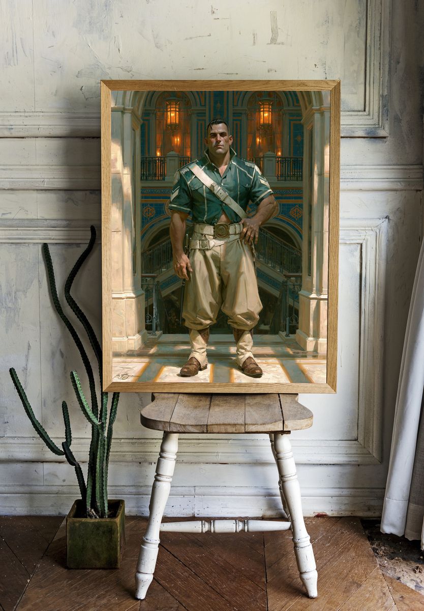 Regal Warrior Portrait Print. room preview