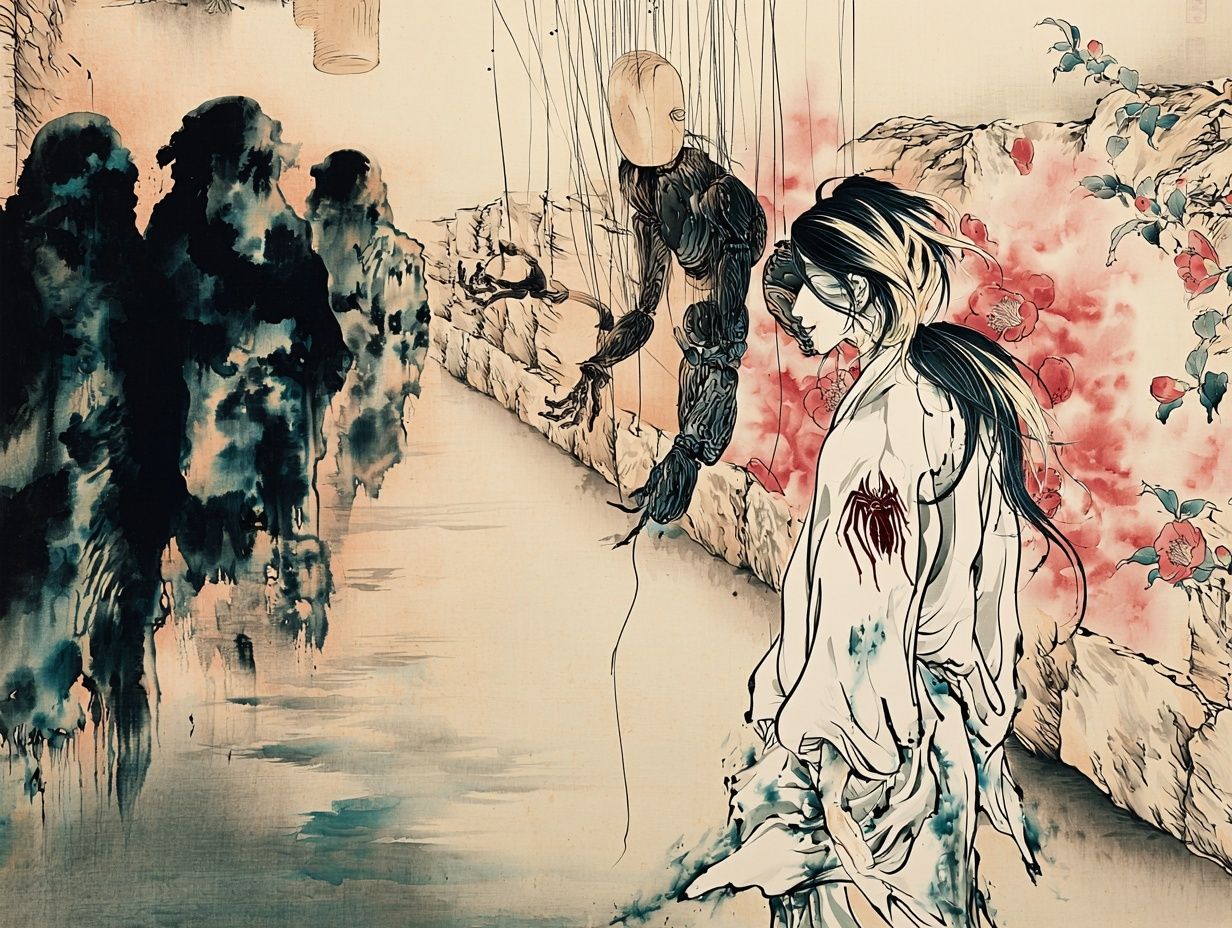 Geisha Watercolor Ink Poster. poster — illustration art