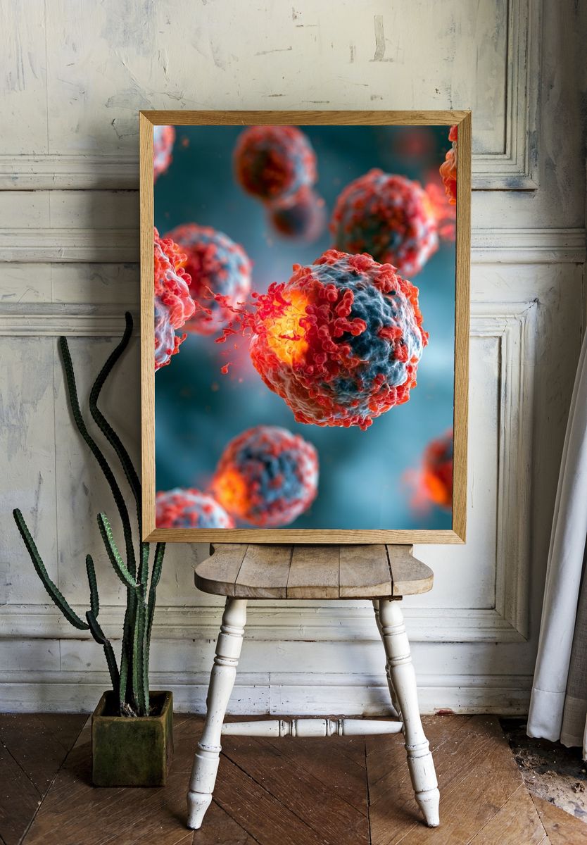 Cancer Cells Digital Art Poster. — room view 1