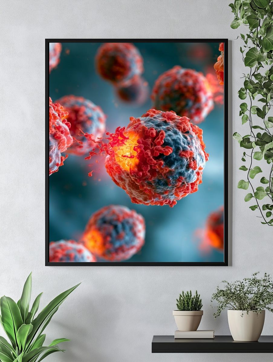 Cancer Cells Digital Art Poster. — room view 4
