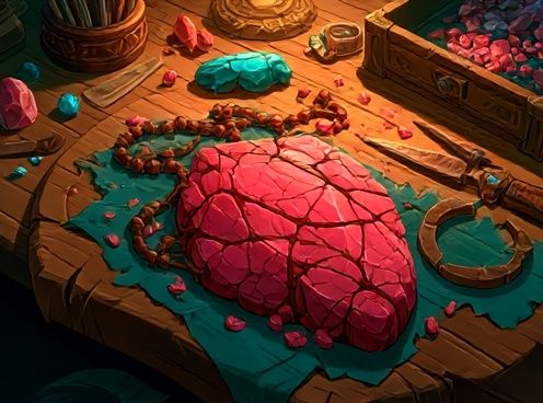 Gemstone Heart Illustration Poster. poster detail