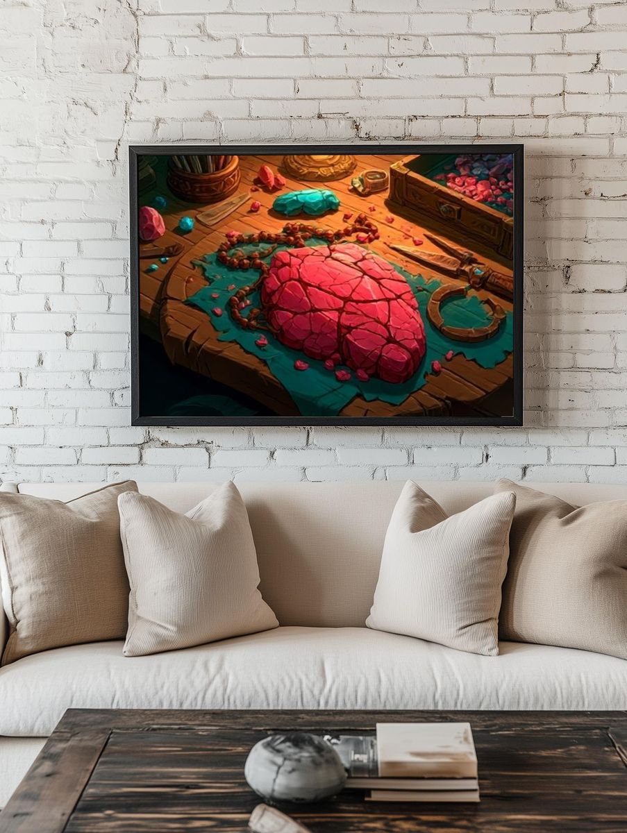 Gemstone Heart Illustration Poster. room preview