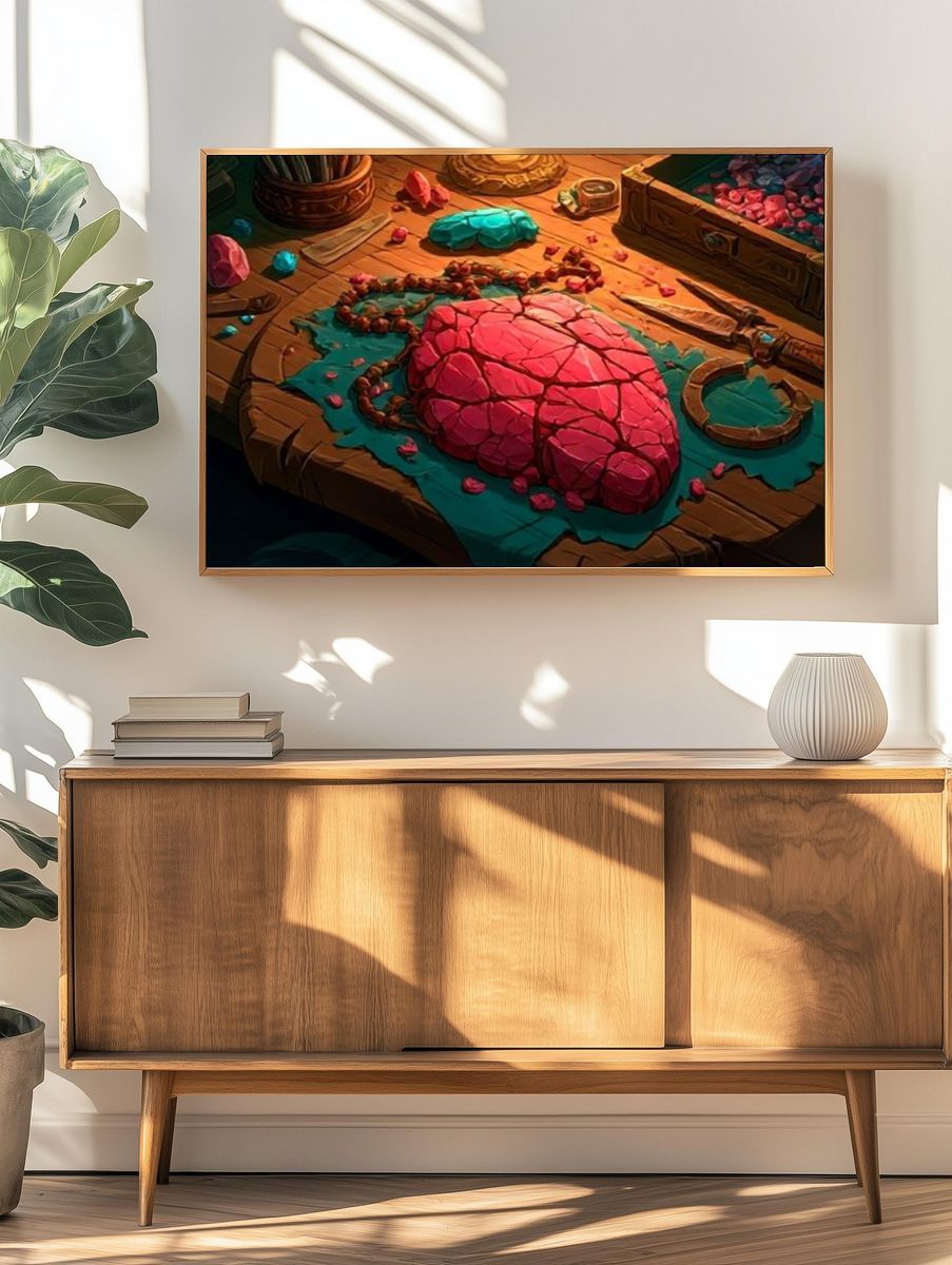 Gemstone Heart Illustration Poster. — room view 3