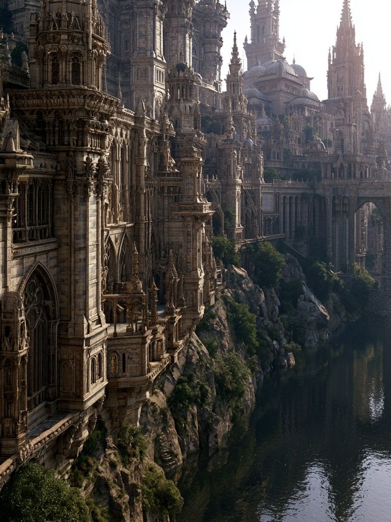 Fantasy Gothic Cityscape Print. poster detail