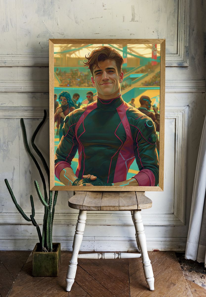 Futuristic Arena Portrait Poster. room preview