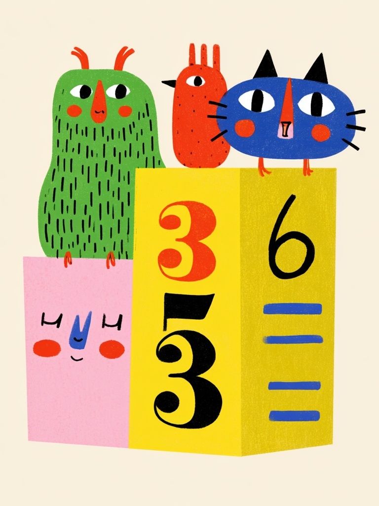 Playful Cat and Friends Illustration Poster. poster — illustration art