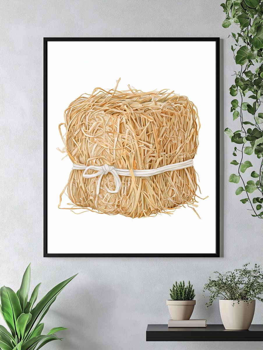 Straw Bale Still Life Print. — room view 4
