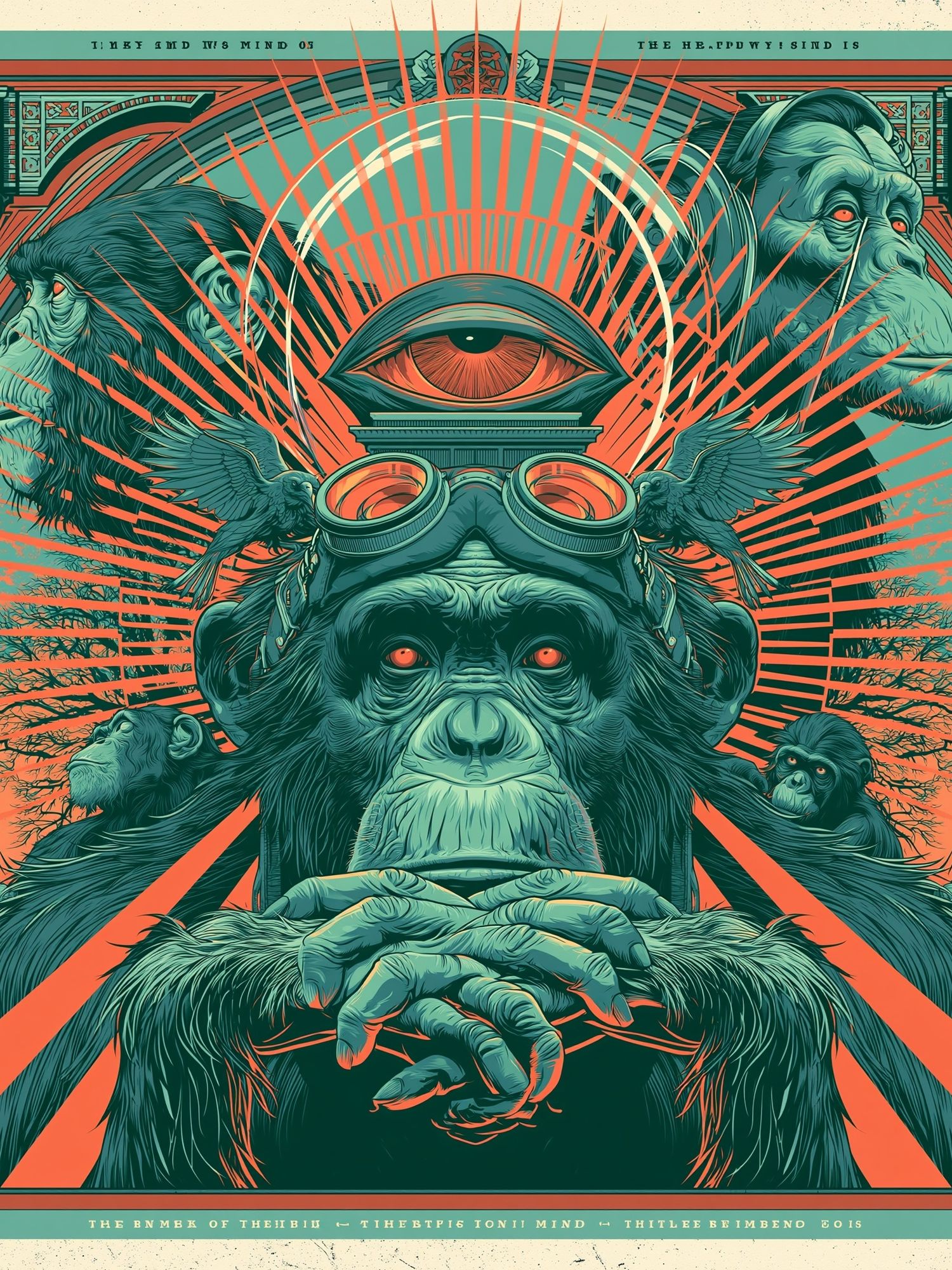 Surreal Chimpanzee Eye Poster. poster detail