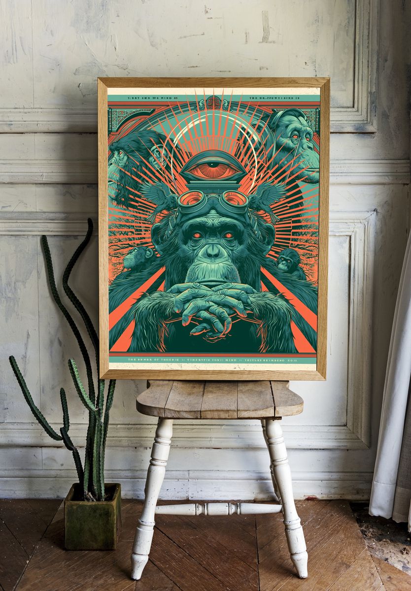 Surreal Chimpanzee Eye Poster. — room view 1