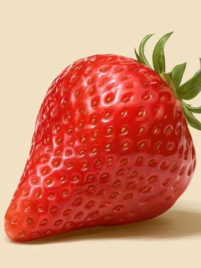 Glossy Strawberry Illustration Poster. poster