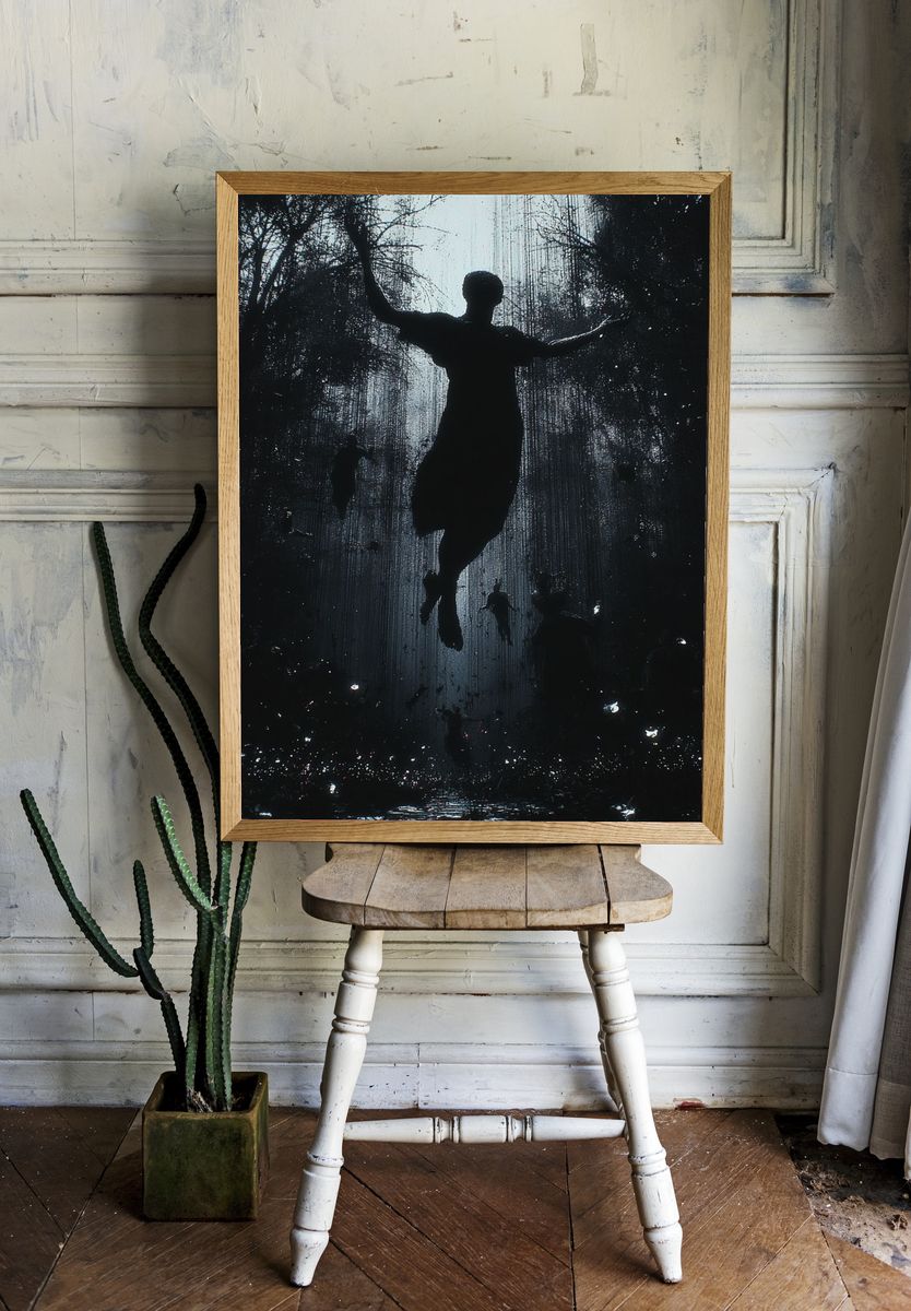 Floating Silhouette Dark Fantasy Print. — room view 1