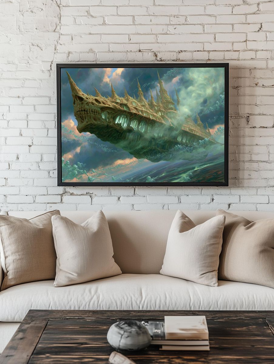 Skull Castle in the Clouds Print. — room view 1