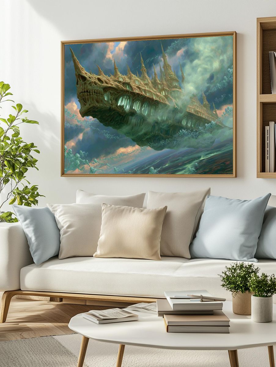 Skull Castle in the Clouds Print. — room view 2