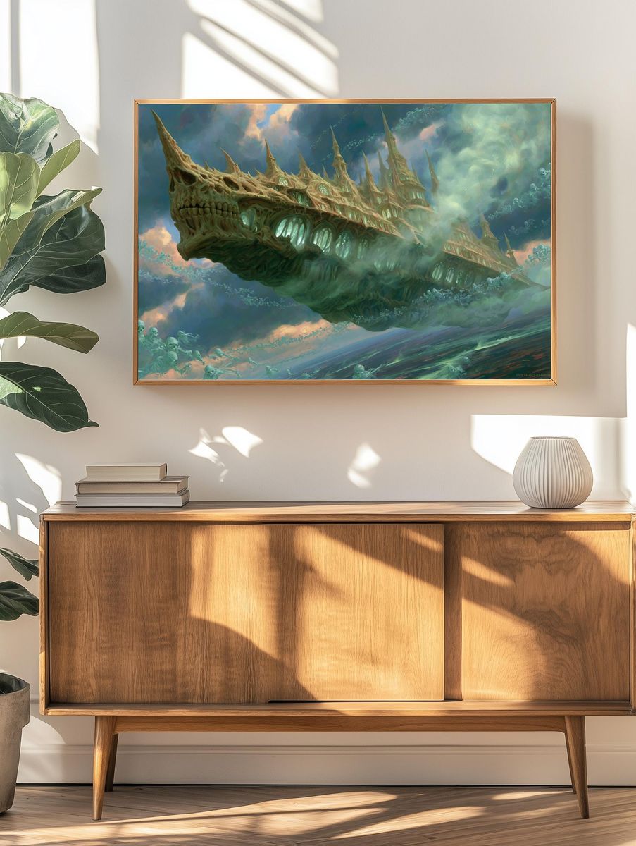 Skull Castle in the Clouds Print. — room view 3