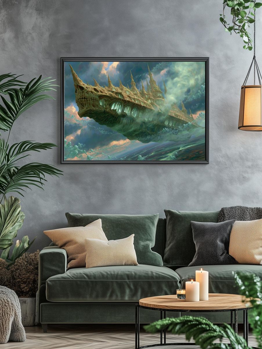 Skull Castle in the Clouds Print. — room view 4