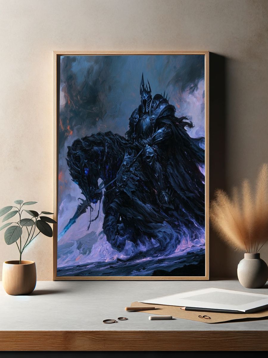 Dark Knight on Horseback Fantasy Print. — room view 2