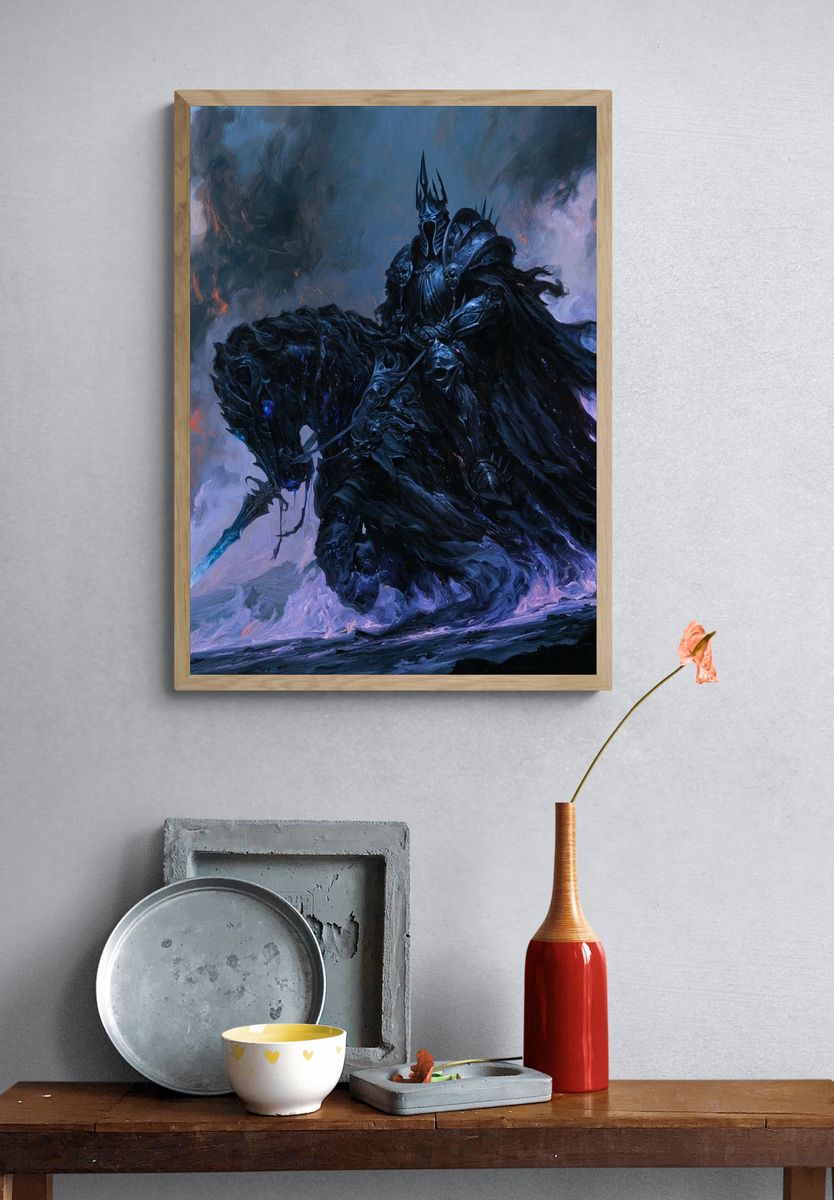 Dark Knight on Horseback Fantasy Print. — room view 3