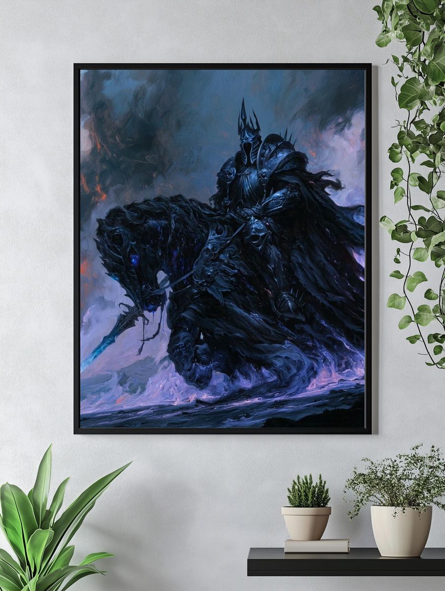 Dark Knight on Horseback Fantasy Print. — room view 4