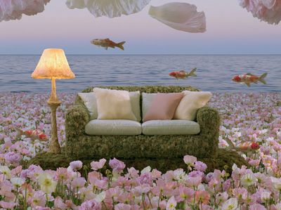 Dreamy Koi Garden Surrealism Print.