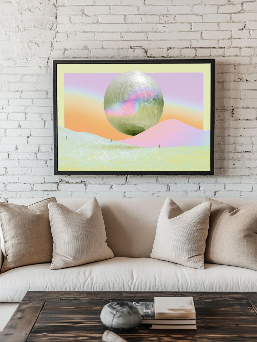 Pastel Orb Dreamscape Print. — room view 1