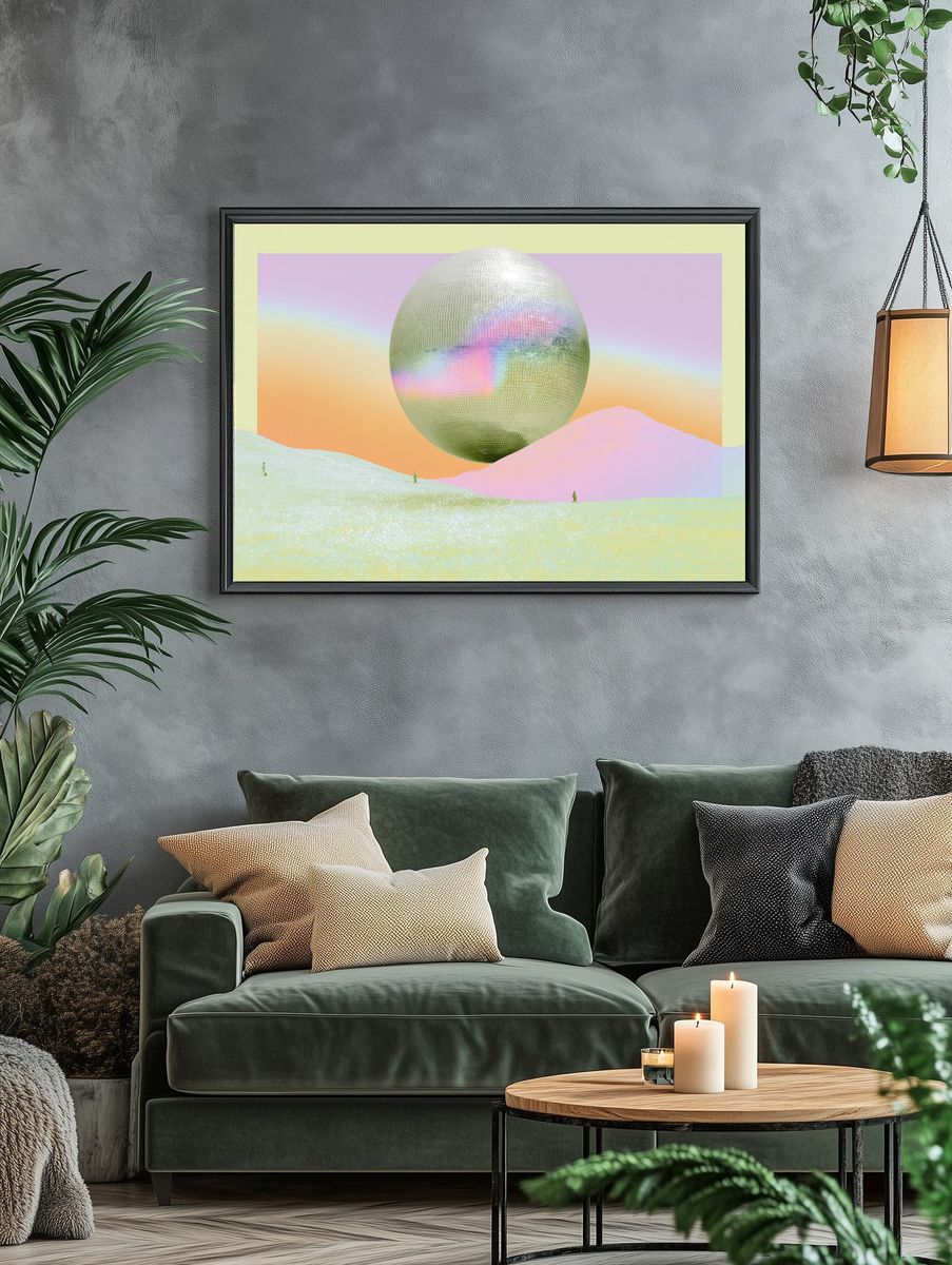 Pastel Orb Dreamscape Print. — room view 4