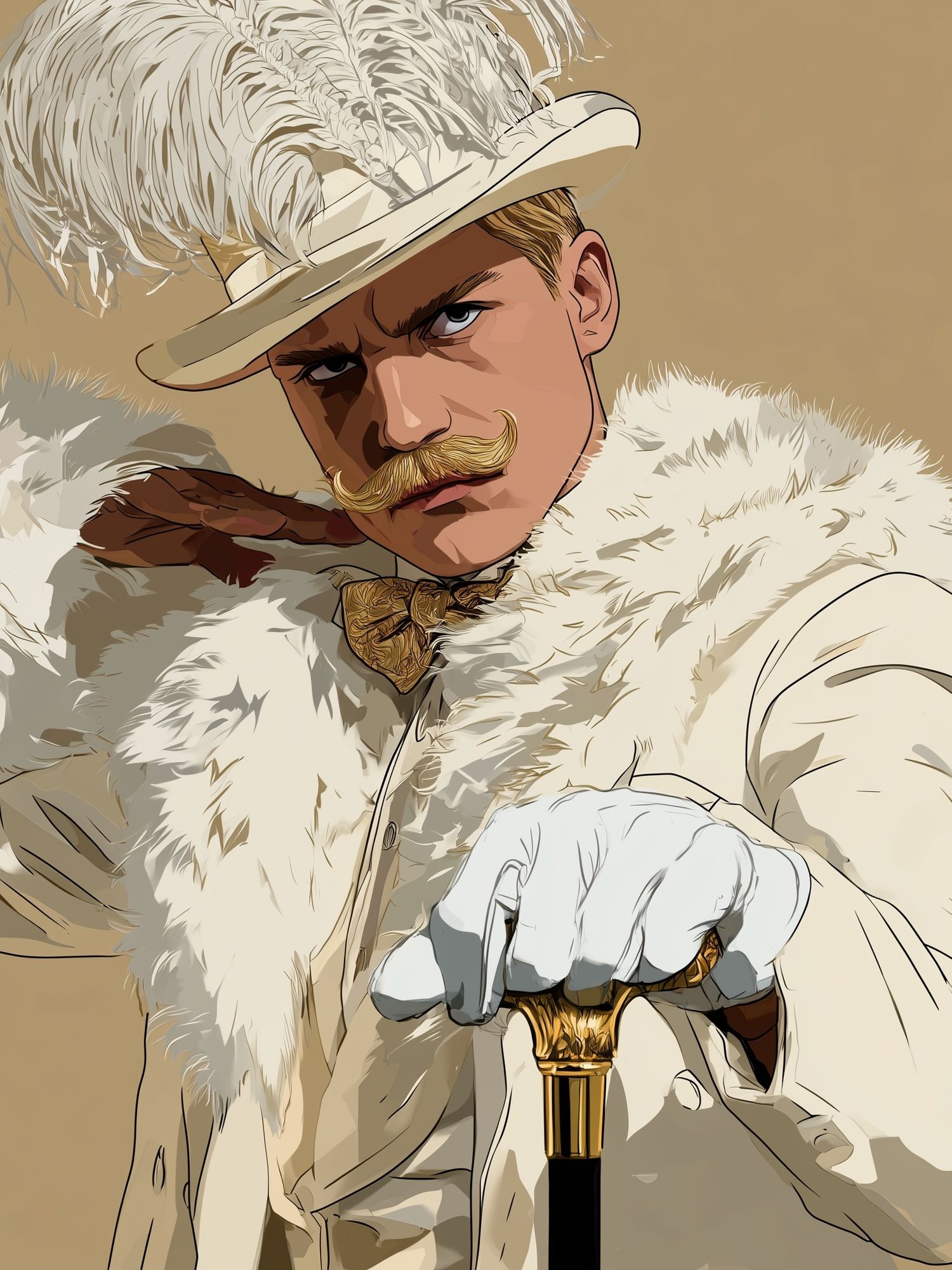 Vintage Dandy Portrait Print. poster detail