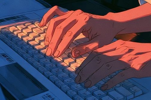 Typing Hands Digital Art Poster. poster — illustration art