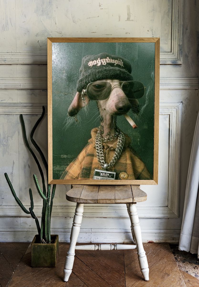 Floral Portrait Illustration Print. room preview