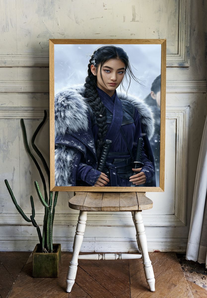 Winter Warrior Portrait Print. room preview