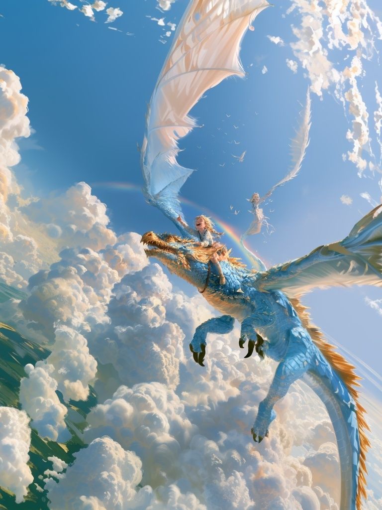 Dragon Flight Fantasy Print. poster — illustration art