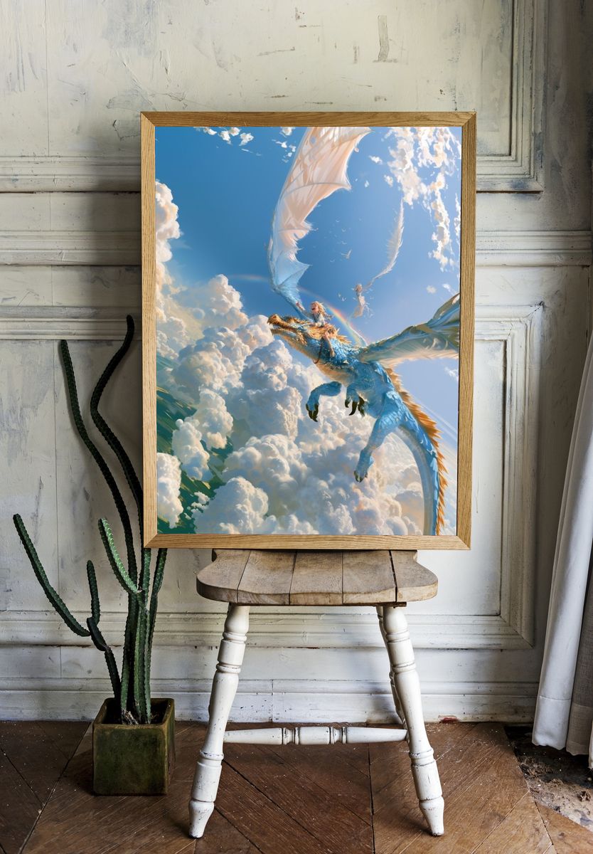 Dragon Flight Fantasy Print. — room view 1