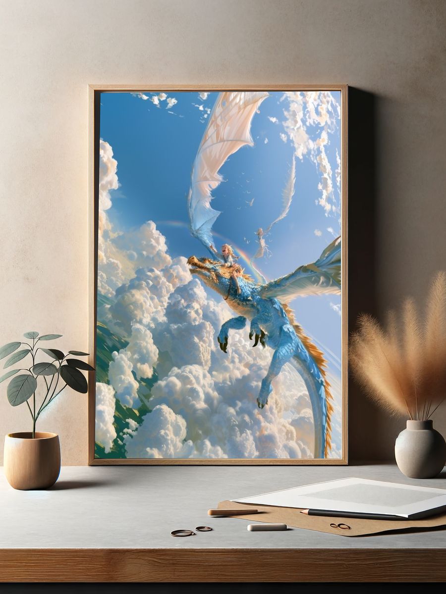 Dragon Flight Fantasy Print. — room view 2