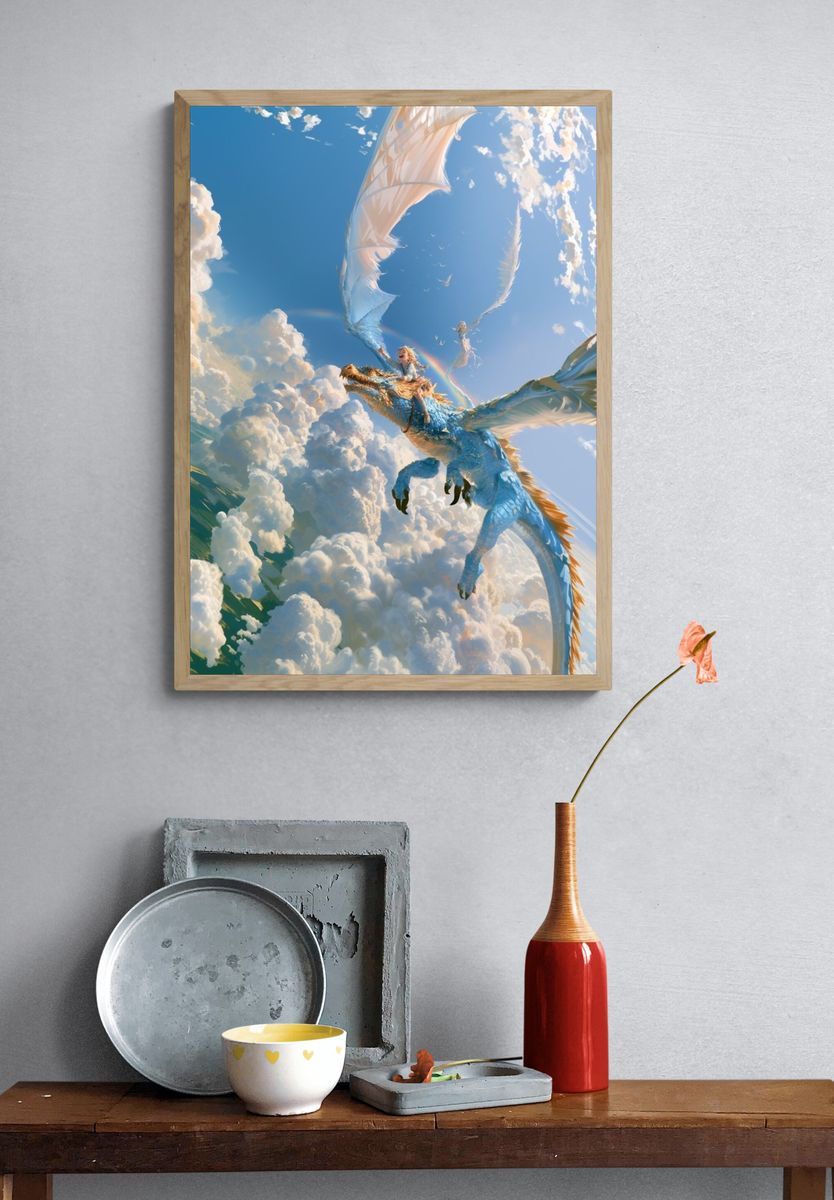 Dragon Flight Fantasy Print. — room view 3