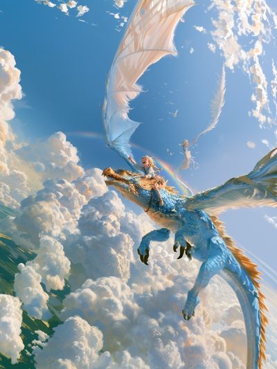 Dragon Flight Fantasy Print. poster