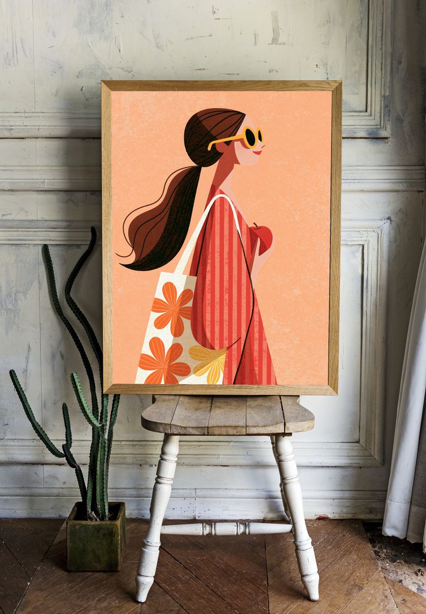 Stylish Woman Illustration Poster. room preview