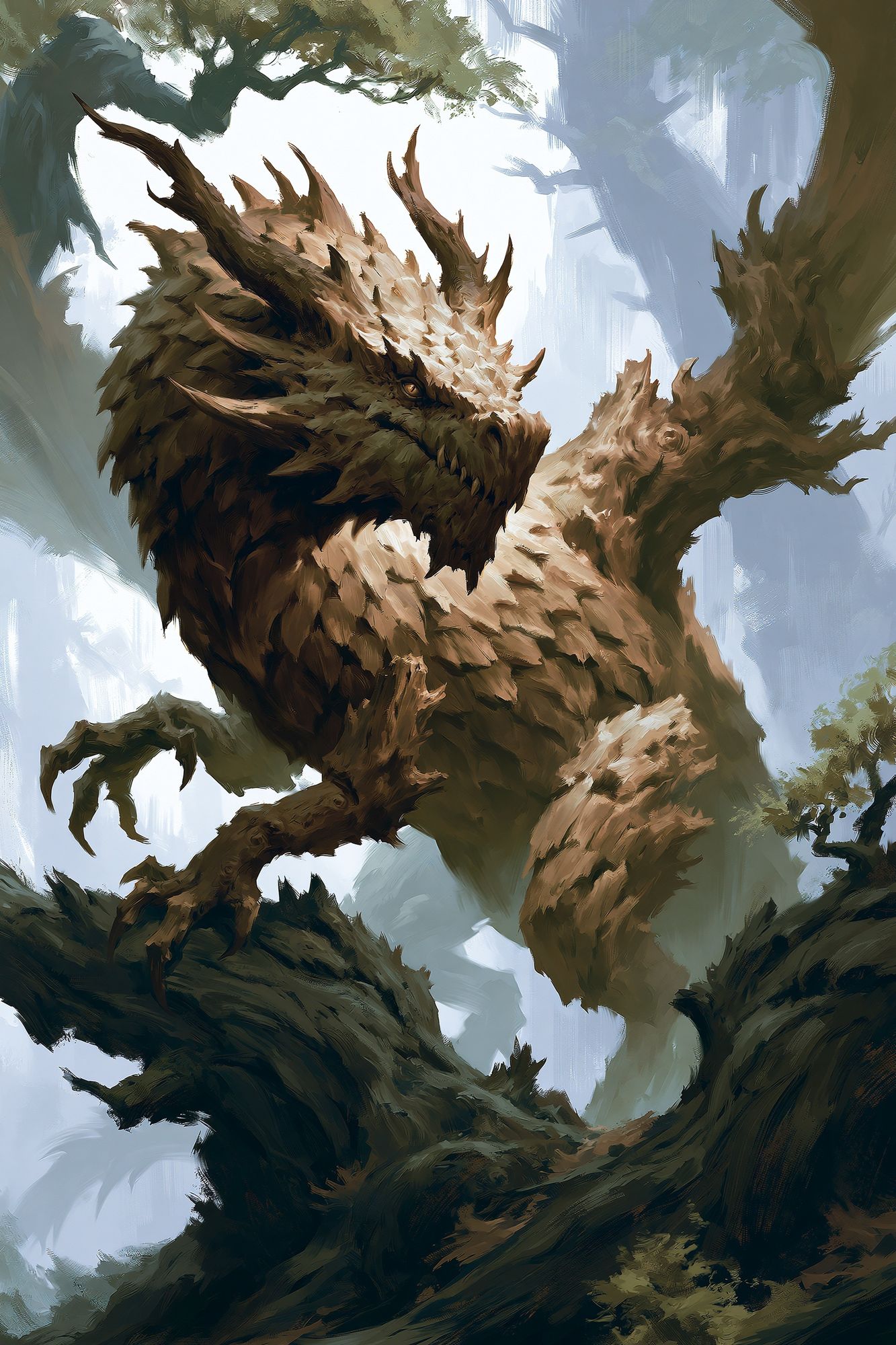 Forest Dragon Digital Art Poster. poster — illustration art