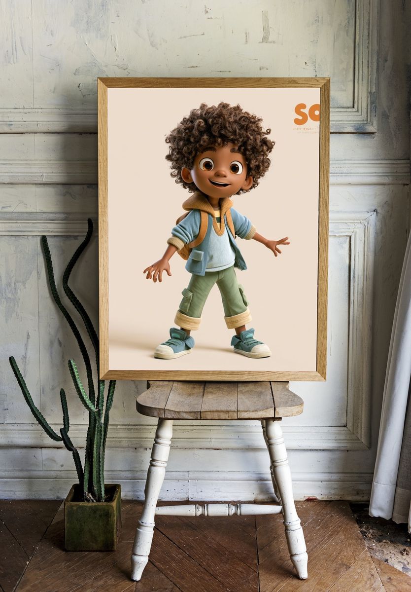 Sol Character Illustration Poster. — room view 1