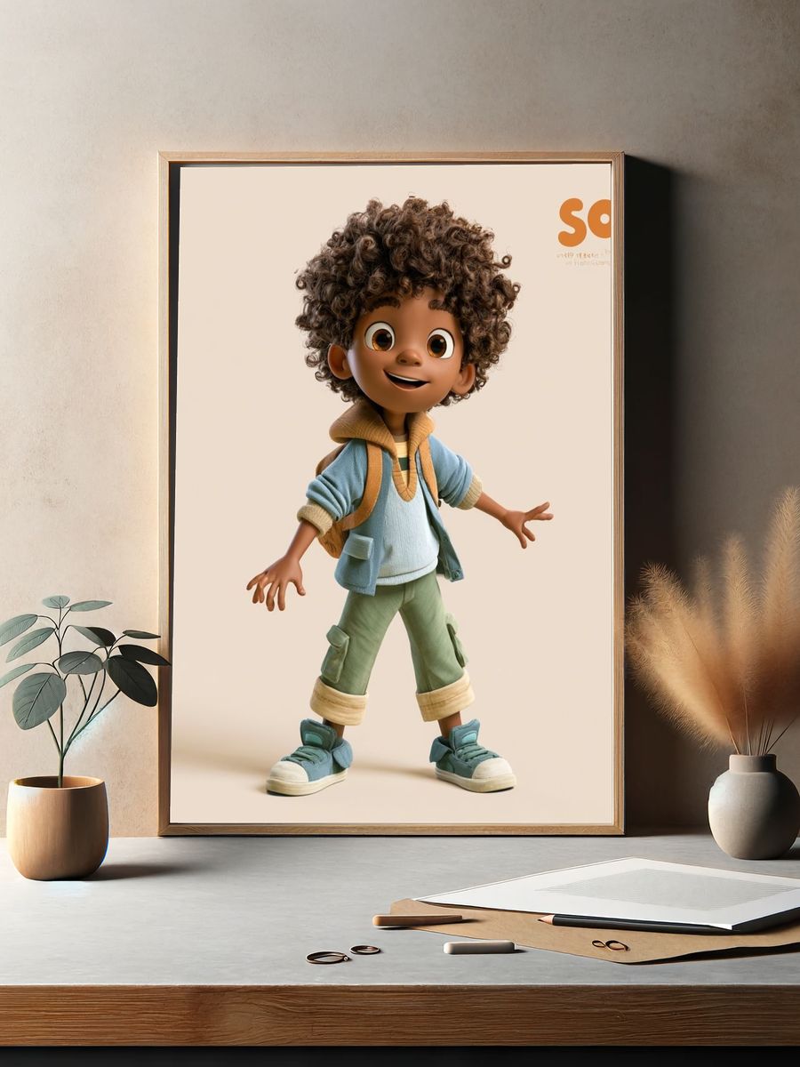Sol Character Illustration Poster. — room view 2