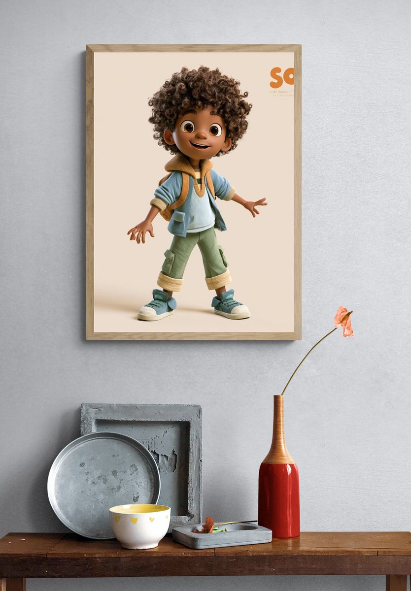 Sol Character Illustration Poster. — room view 3