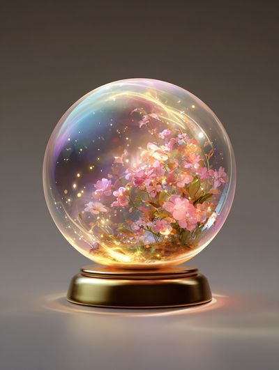 Cherry Blossom Crystal Orb Poster. poster print