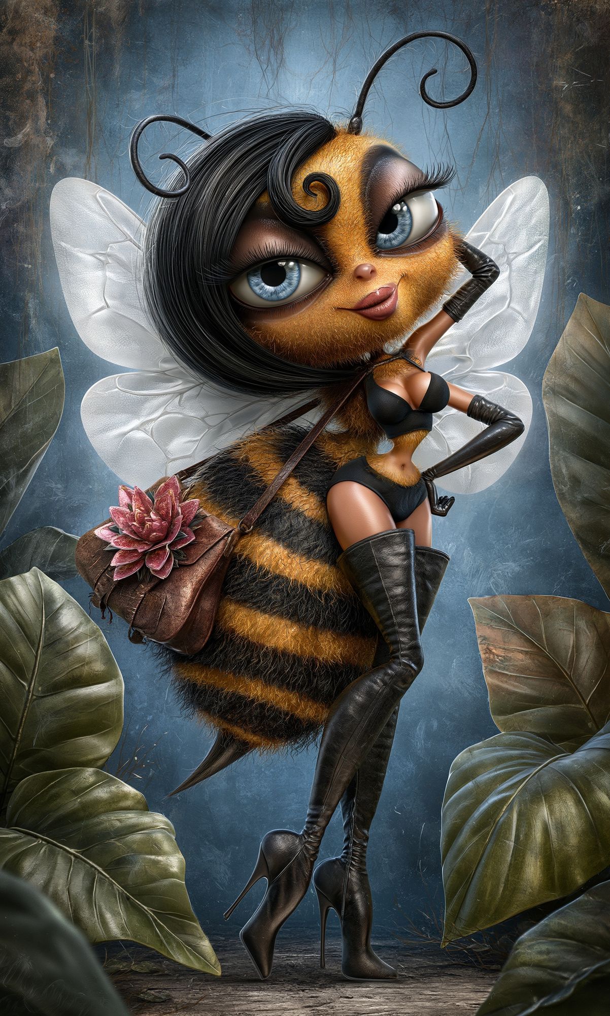 Glamour Bee Character Illustration Poster. poster — illustration art