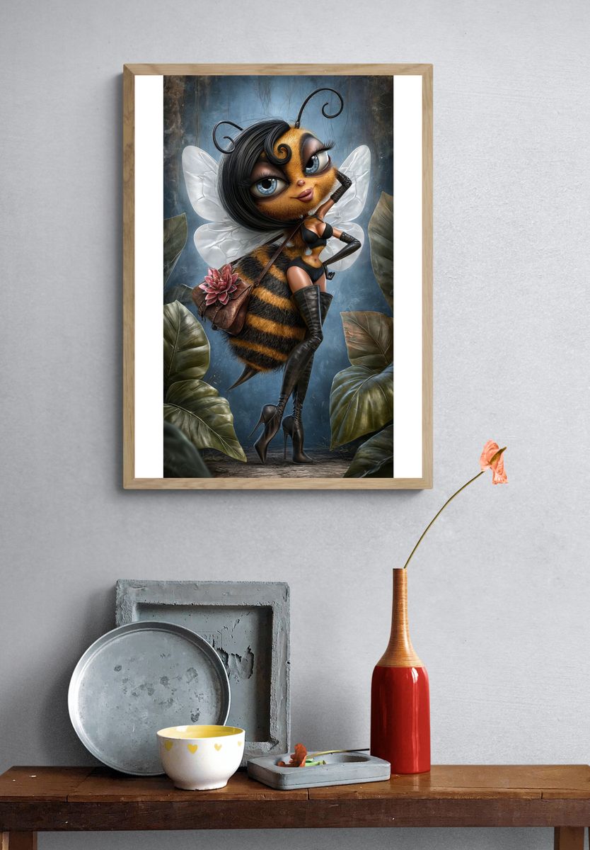 Glamour Bee Character Illustration Poster. — room view 3