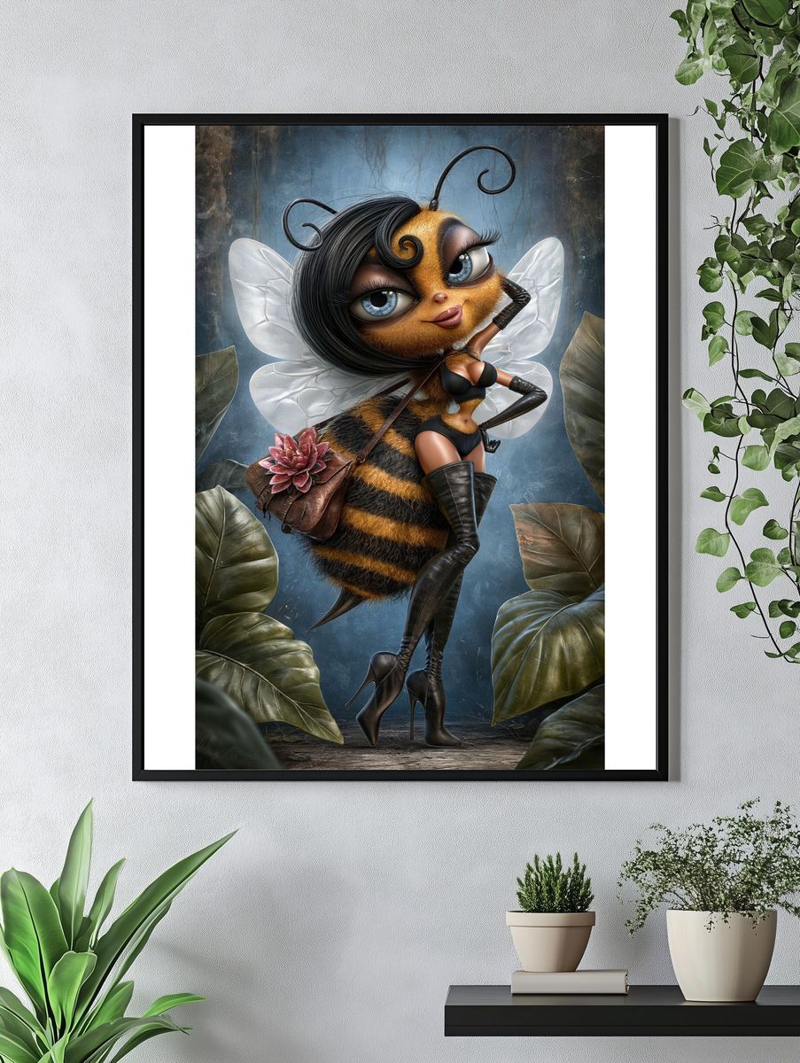 Glamour Bee Character Illustration Poster. — room view 4