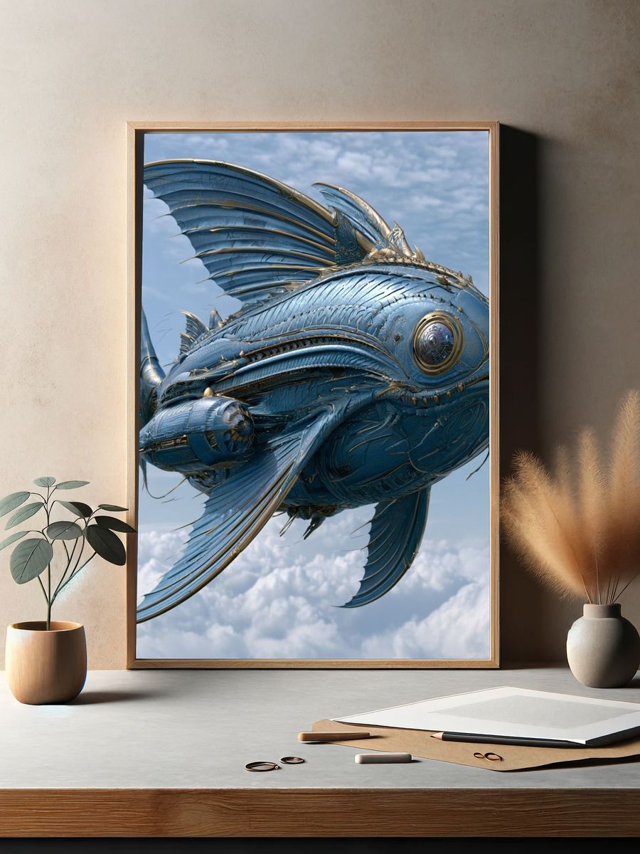 Mechanical Fish in the Sky Poster. — room view 2